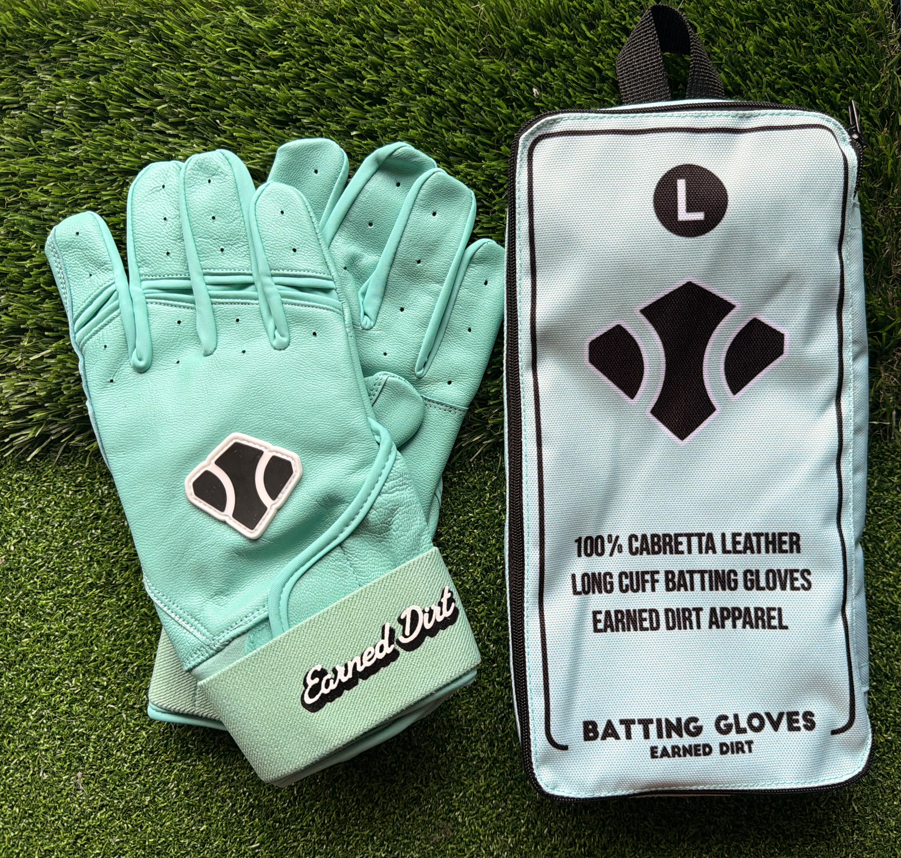 Premium Long Cuff Batting Gloves - Mint